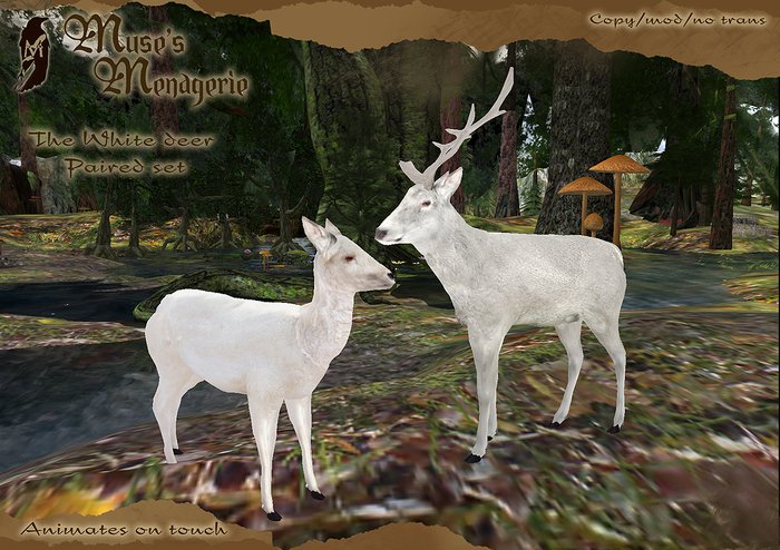 Muses Menagerie - White deer pair pack