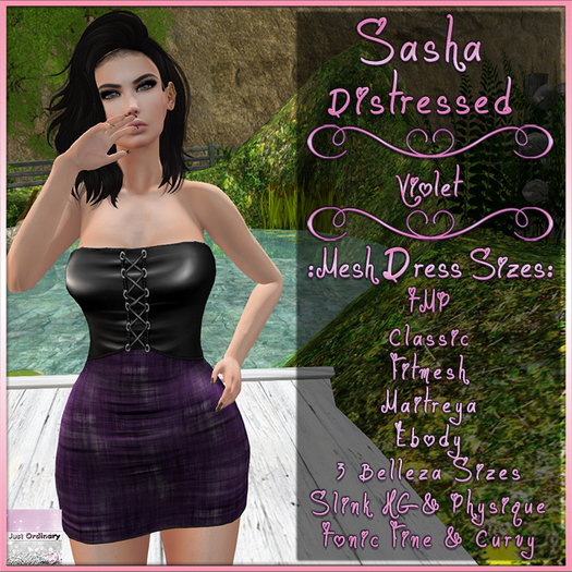 Sasha Dress Distressed Violet