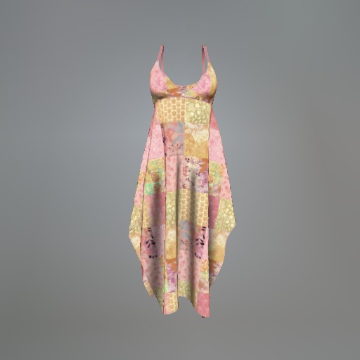 Pink Patchwork Mesh Dress