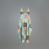 Blue Patchwork Mesh Dress