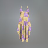 Purple Patchwork Mesh Dress