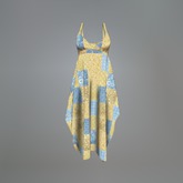 Yellow Patchwork Mesh Dress