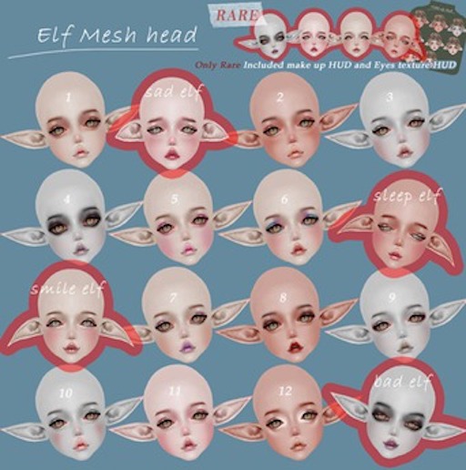 VCO - Elf head < Sleep Elf > . RARE