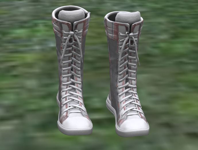 Izza Red Plaid Hi Top Shoes Demo Box