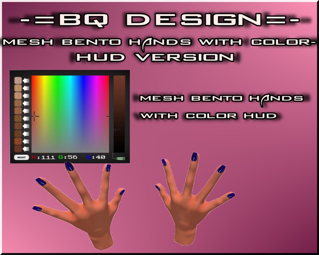 Mesh Bento hands with color-Hud Version