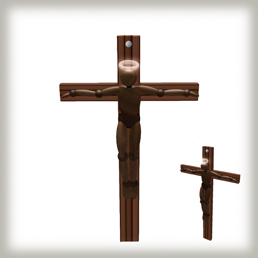 Cross with Wooden Doll and Halo