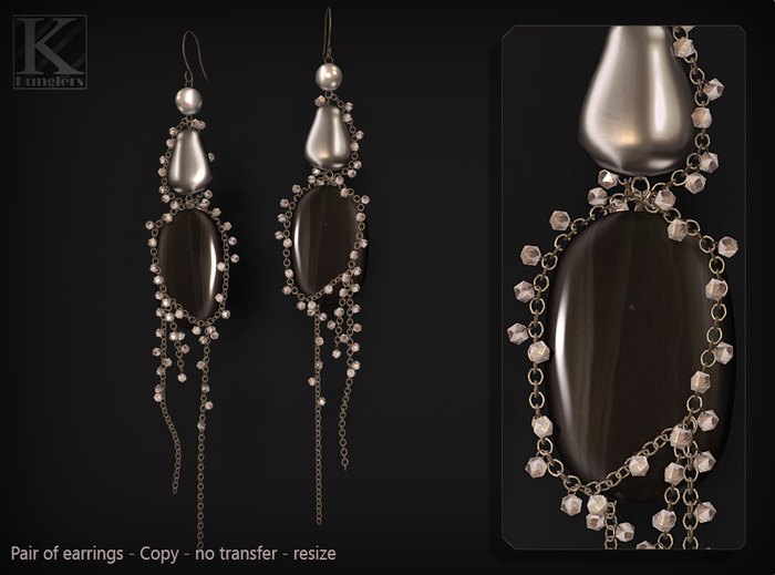 (Kunglers) Paty earrings - Onyx