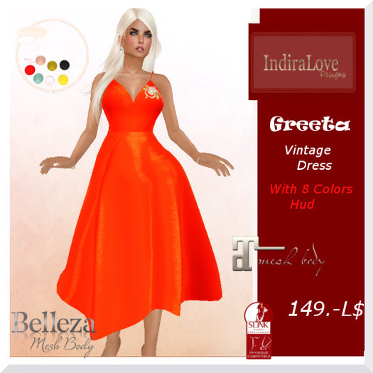IL~Greeta~Dress with Hud 8 Colors