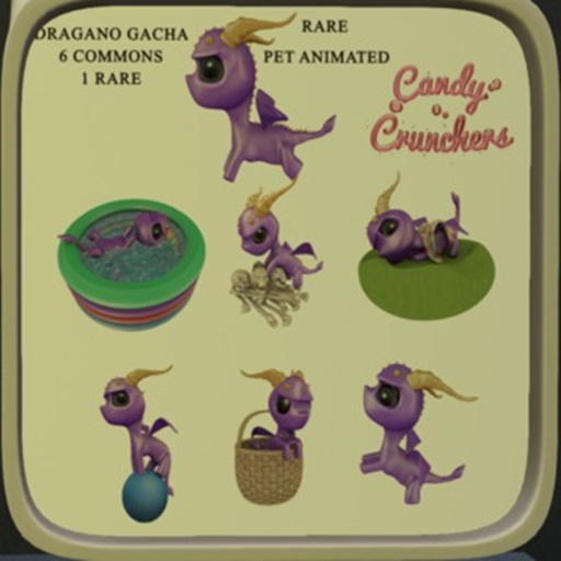 Candy Crunchers - Dragano - Animted Pet - RARE
