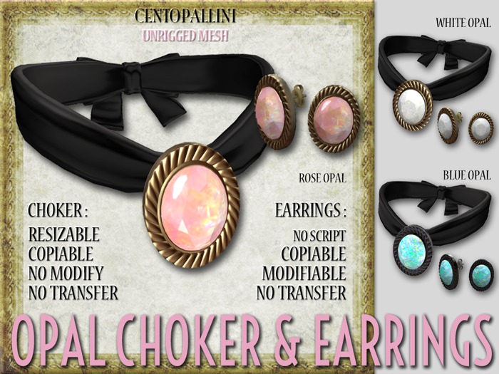 *CentoPallini* OPAL CHOKER & EARRINGS