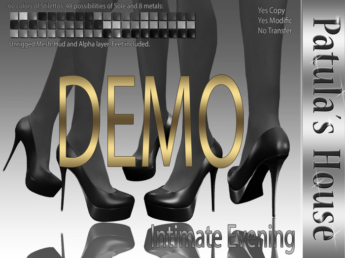 * Patulas House Intimate Evening Heels (60 colors) DEMO.