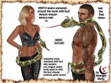 BENTO Snake 14 animated around the waist mesh rigged woman men