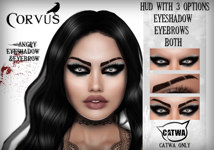 Corvus : Angry Eyeshadow and Eyebrows CATWA
