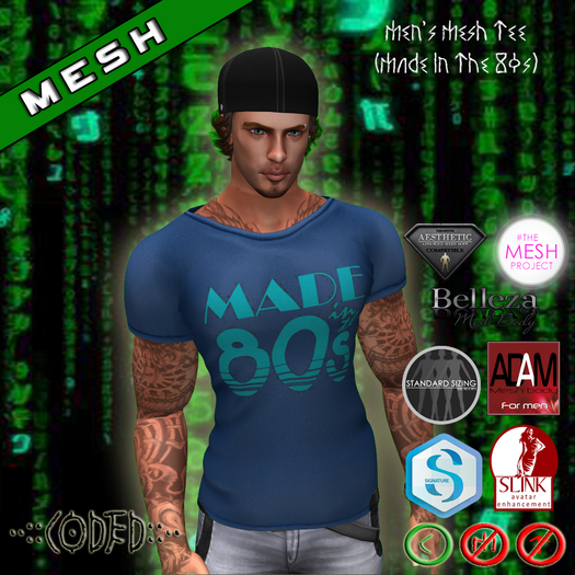 ..:: CODED ::.. Men's Mesh Tee (Made In The 80s)