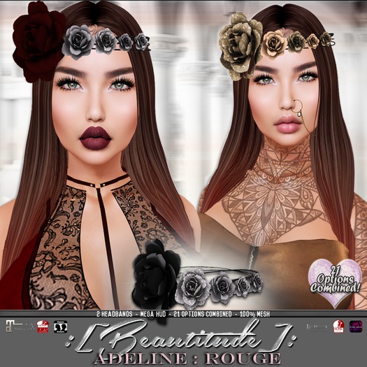 :[Beautitude]: Adeline Headband [Rouge] (Wear to Unpack)