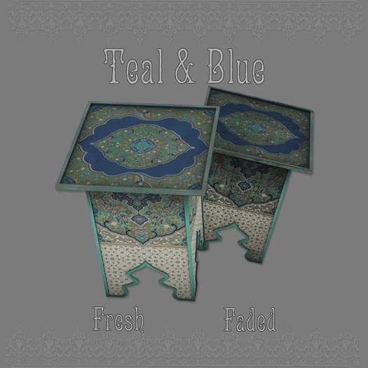 *pm* Oasis Side Table - Teal & Blue
