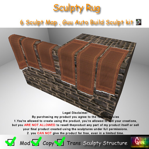 -=((Guu))=- Sculpty Rug [BOXED] / Sculpt Map / Guu Auto Builder 