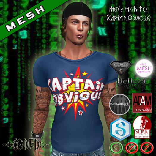 ..:: CODED ::.. Men's Mesh Tee (Captain Obvious)