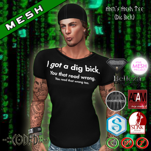 ..:: CODED ::.. Men's Mesh Tee (Dig Bick)