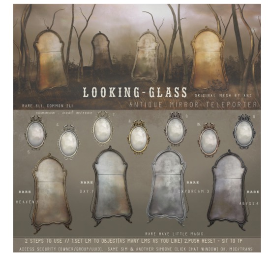 8) {anc} Looking-glass. {oval mirror} gold