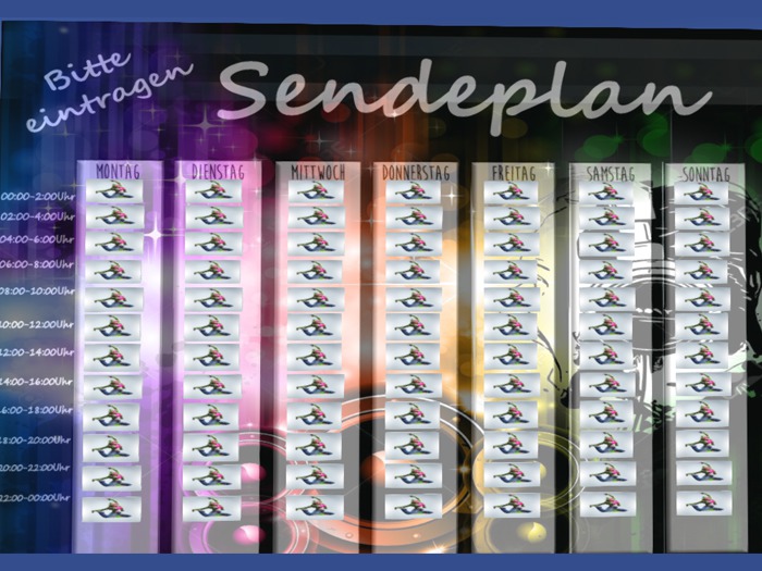 KimMesh Schedule Staffboard Sendeplan bunt