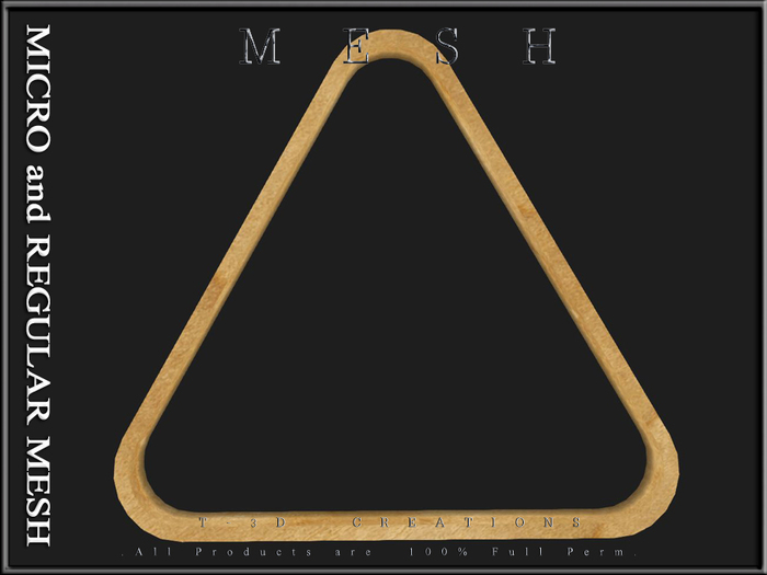 T-3D Creations [ Billiard Triangle Rack ] MESH - Full Perm -