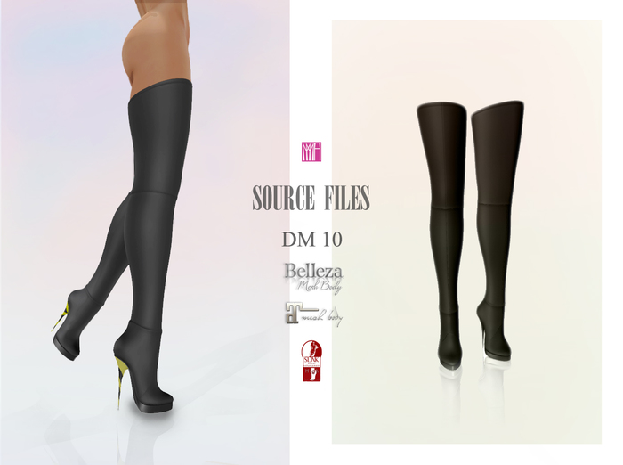 PROMO [DM] Full Perm 10 source files   over knee high heel boot