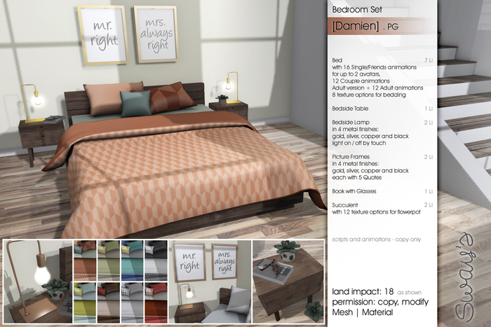 Sway's [Damien] Bedroom Set / PG