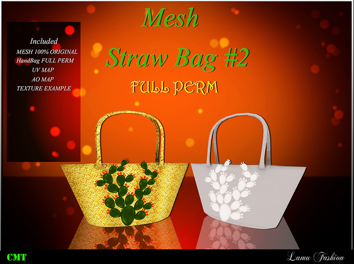 -Lamu Fashion-Mesh Bag Straw #2 FULL PERM