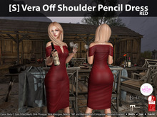[S] Vera Off Shoulder Pencil Dress Red