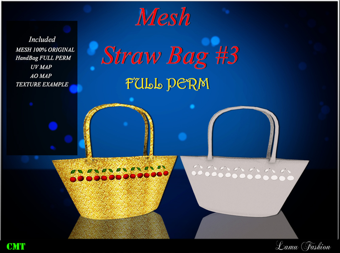 -Lamu Fashion-Mesh Bag Straw #3 FULL PERM