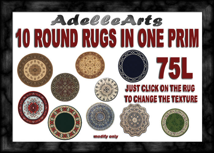 AdelleArts 10 Round Rugs in 1  Prim