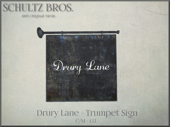 [Schultz Bros.] Drury Lane - Trumpet Sign
