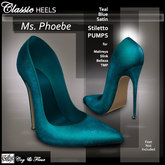 C&F Phoebe Classic Heels, Maitreya, Slink, Belleza & TMP - Teal Blue Satin
