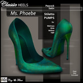 C&F Phoebe Classic Heels - Peacock Satin