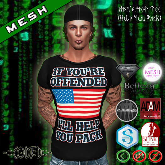 ..:: CODED ::.. Men's Mesh Tee (Help You Pack)