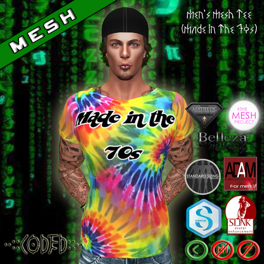 ..:: CODED ::.. Men's Mesh Tee (Made In The 70s)
