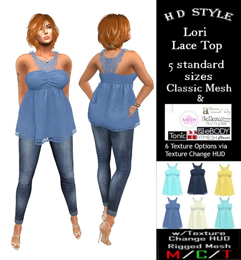 Lori lace top with Texture Change HUD