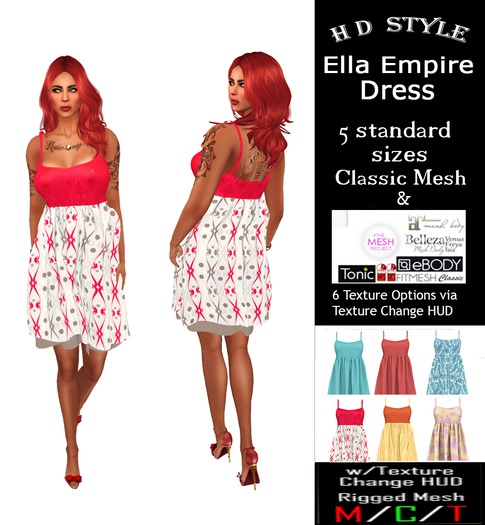 Ella empire dress with Texture Change HUDD