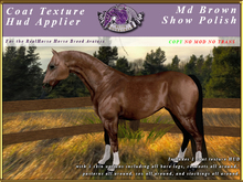 *E* RealHorse Coat Texture HUD [BOXED] Medium Brown Show Polish
