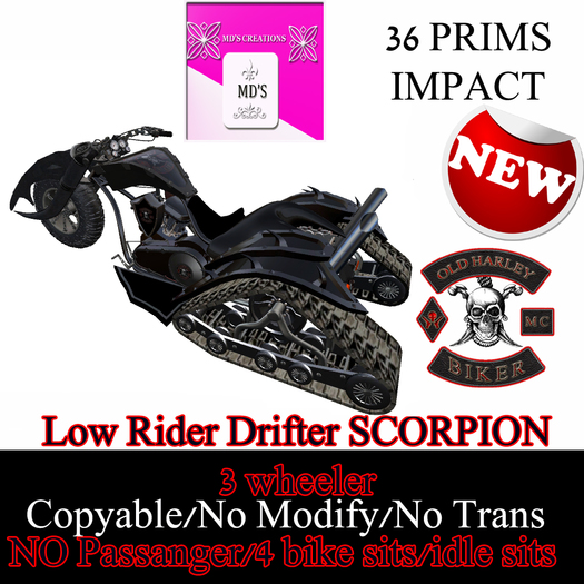 MD'S OHMC 3 WHEEL(SCORPION)(DRIFTER) TRIKE(NEW SCRIPTS)