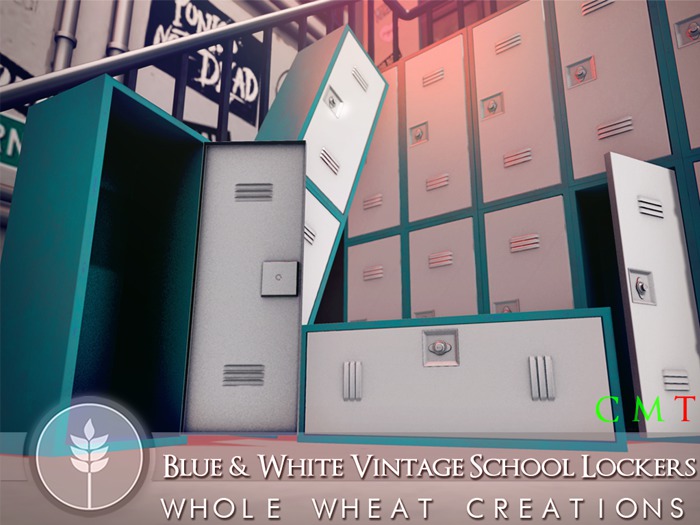 WHOLE.WHEAT  Blue/White Vintage School Lockers BOX