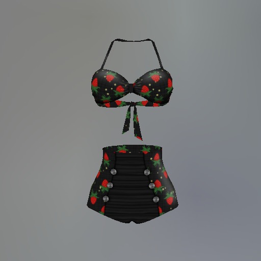 Charcoal Strawberry Field Mesh Bikini