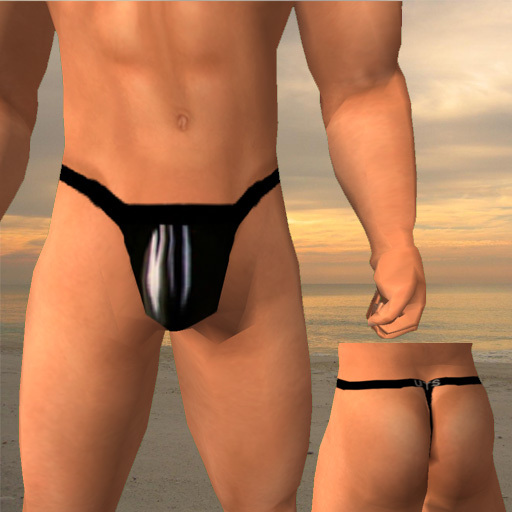 UTS Black PVC Thong