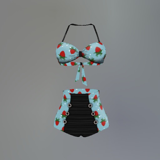 Blue Gothic Strawberry Field Mesh Bikini box