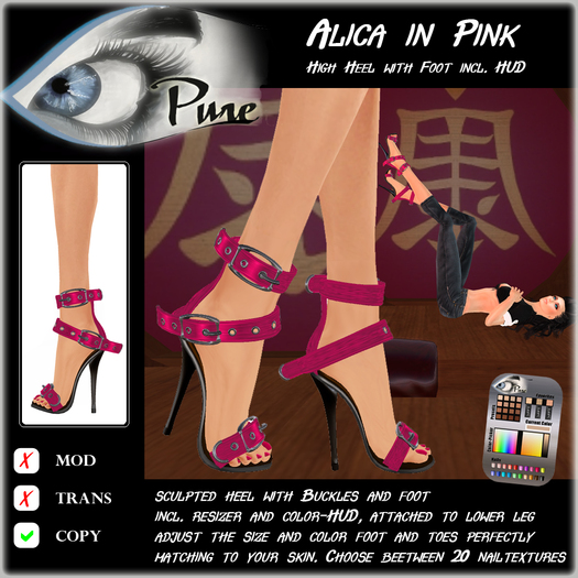 << PURE >> Pure Shoes - Alica in Pink [inworld price 99L$]