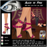 << PURE >> Pure Shoes - Alica in Pink [inworld price 99L$]