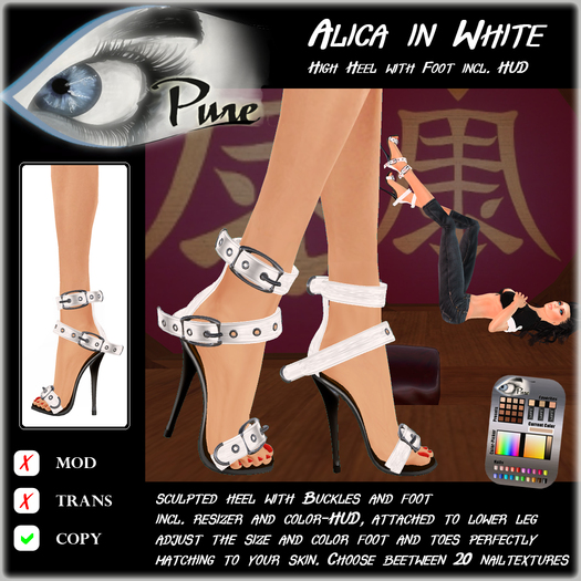 << PURE >> Pure Shoes - Alica in White [inworld price 99L$]