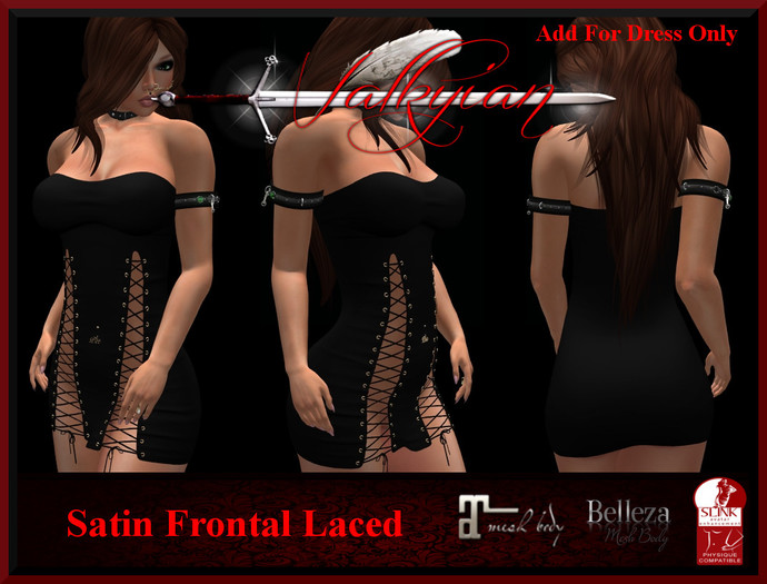 ~Valkyrian~Black Satin Frontal Laced Mini (BOXED)
