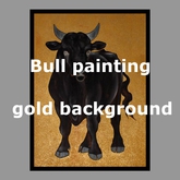Bull painting - gold background